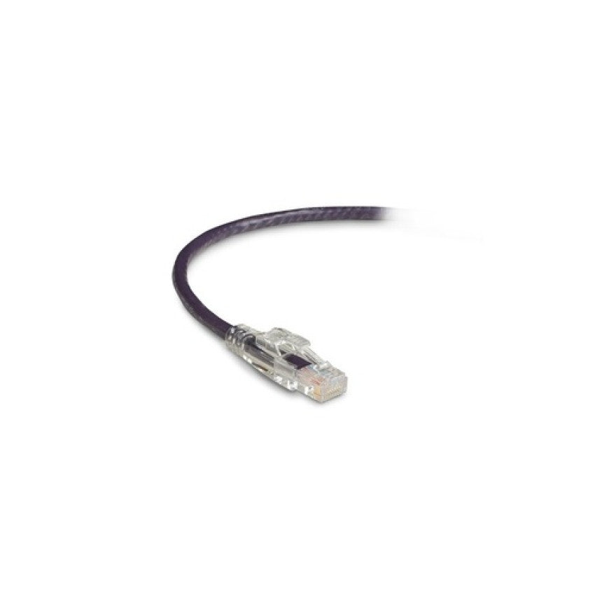 Black Box Cat6 550-mhz Locking Snagless Stranded Ethernet Patch Cable-unshielded (utp), Cm Pvc (rj45 M/m), Purple, 1-ft. (0.3-m) (C6PC70VT01)