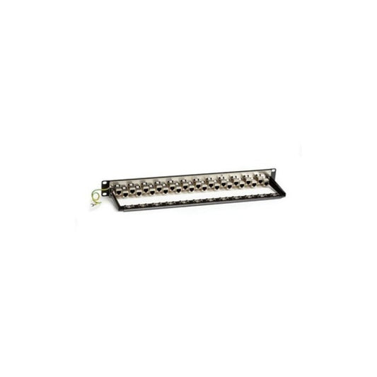 Black Box Cat6a Staggered Feed-through Patch Panel - 1u, Shielded, 24-port, Gsa, Taa (C6AFP70S24)