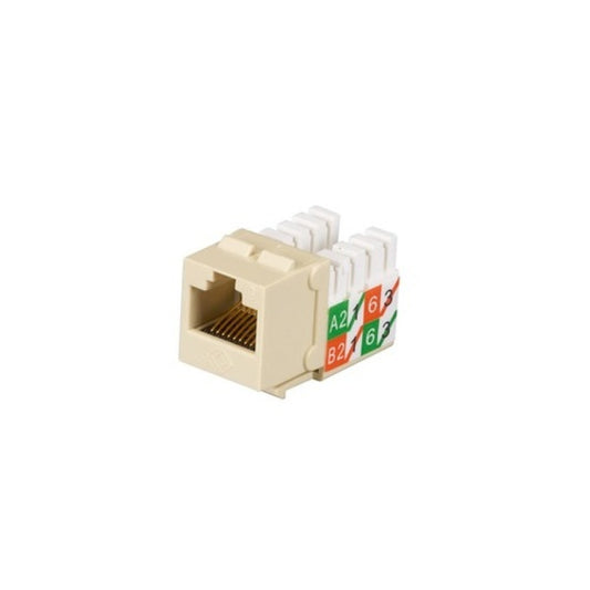 Black Box Cat6 Keystone Jack - Unshielded, 110 Punchdown Type, Taa, Ivory, Gsa, Taa (FMT632R3)