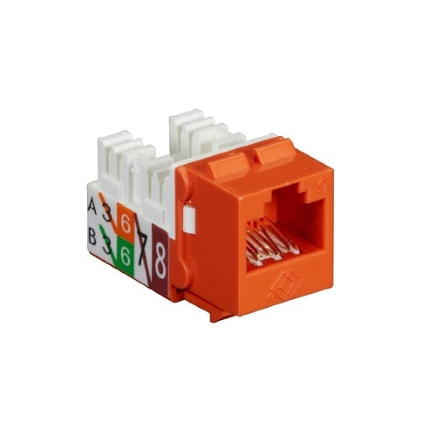 Black Box Cat6 Keystone Jack - Unshielded, 110 Punchdown Type, Taa, Orange, Gsa, Taa (FMT636R3)