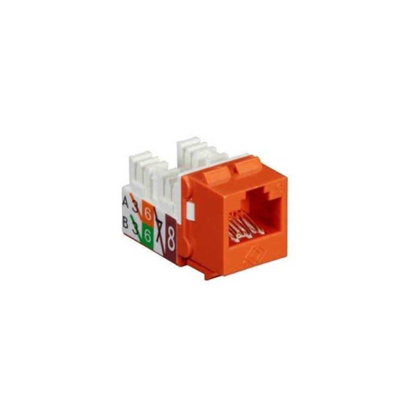 Black Box Cat6 Keystone Jack - Unshielded, 110 Punchdown Type, Taa, Orange, 25-pack, Gsa, Taa (FMT636R325PAK)