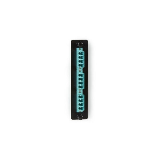 Black Box Low-density 10g Multimode Fiber Adapter Panel - Ceramic Sleeve, (6) Lc Duplex, Aqua, Gsa, Taa (JPM456C)