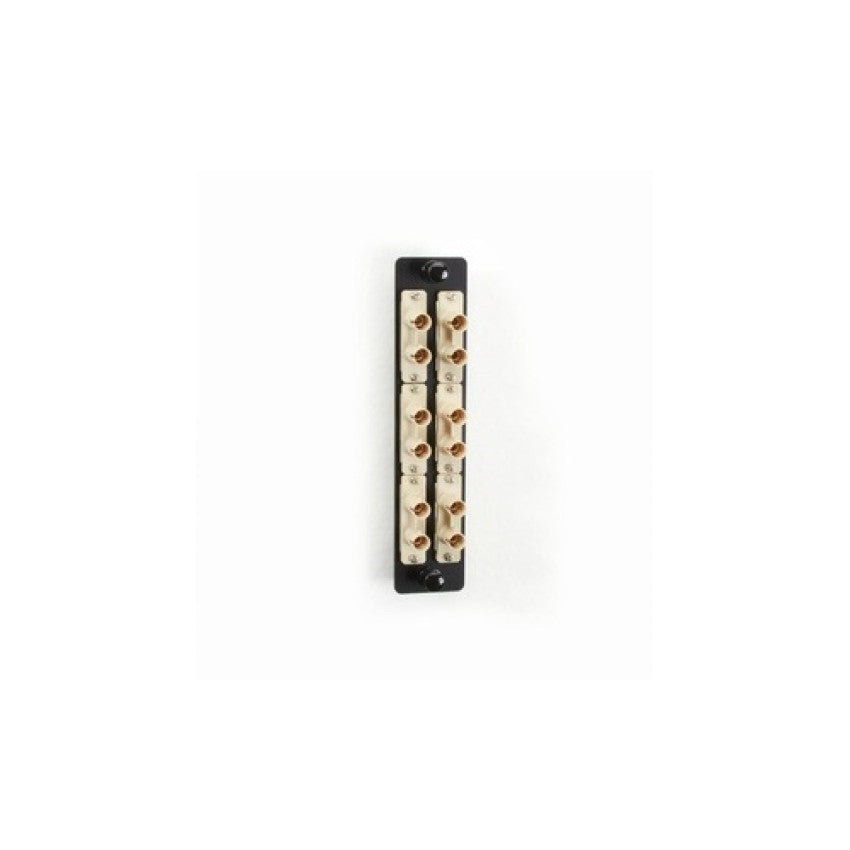 Black Box High-density Multimode Fiber Adapter Panel - Ceramic Sleeve, (6) St Duplex, Beige, Gsa, Taa (JPM460B)