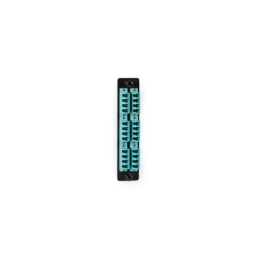 Black Box High-density 10g Multimode Fiber Adapter Panel - Ceramic Sleeve, (12) Lc Duplex, Aqua, Gsa, Taa (JPM468C)