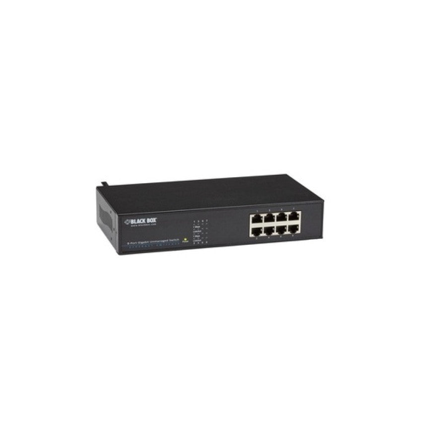 Black Box Gigabit Ethernet (1000-mbps) Switch - (8) 10/100/1000-mbps Copper Rj45, Rackmount, Gsa, Taa (LGB408AR2)