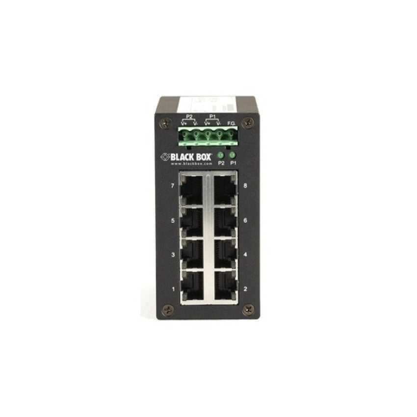 Black Box Gigabit Ethernet (1000-mbps) Hardened Temperature Switch - (8) 10/100/1000-mbps Copper Rj45, Gsa, Taa (LGH008A)