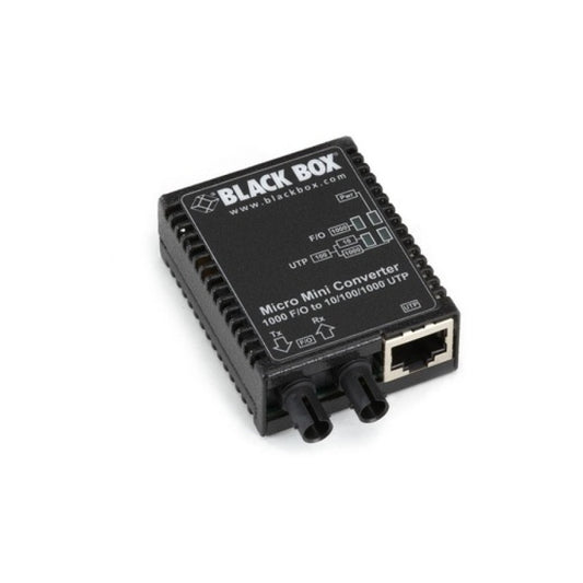 Black Box Gigabit Ethernet(1000-mbps) Media Converter-10/100/1000-mbps Copper To 1000-mbps Multimode Fiber,850nm,0.5km,st,gsa,taa (LMC4001A)