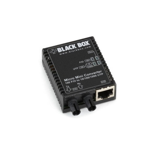 Black Box Fast Ethernet Media Converter - 10/100/1000-mbps Copper To 100-mbps Multimode Fiber, 1310nm, 5km, St, Gsa, Taa (LMC401A)