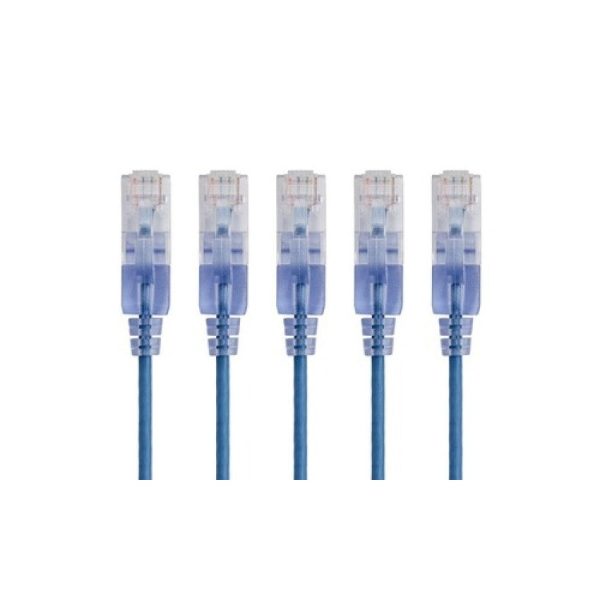 Monoprice Slim Cat6a Patch Cable,5-pack_ 1ft Blue (15126)