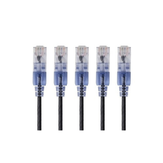 Monoprice Slim Cat6a Cable - 5-pack - 3ft Black (15129)