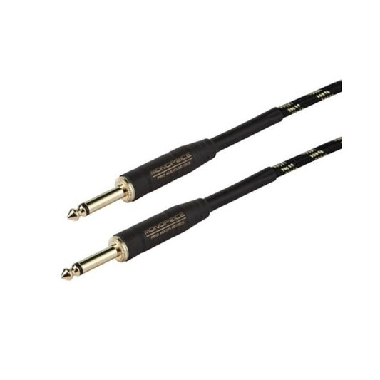 Monoprice Ts 1/4 M Instrument Cable - Blk & Gold (601415)
