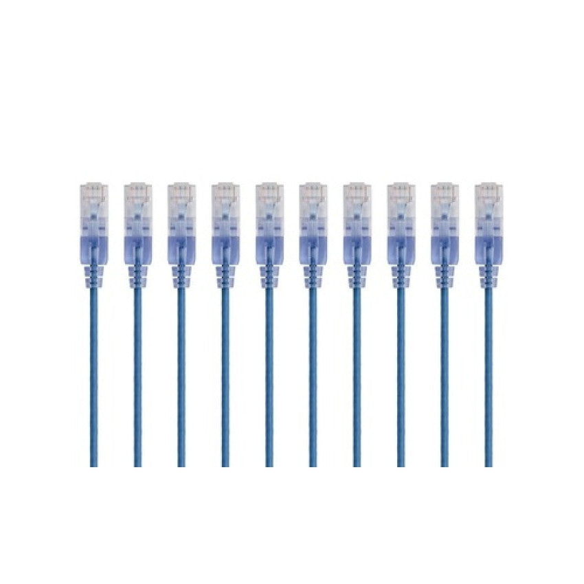 Monoprice Slim Cat6a Cable - 10pk_ 7ft Blue (15162)