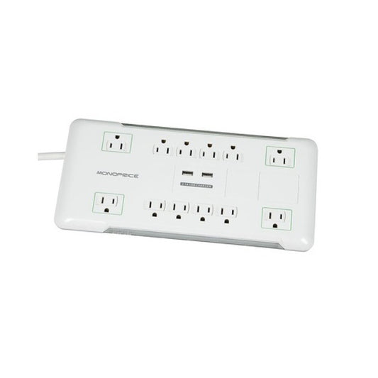 Monoprice Surge Protector - 12 Outlet, 2 Usb Ports (9203)