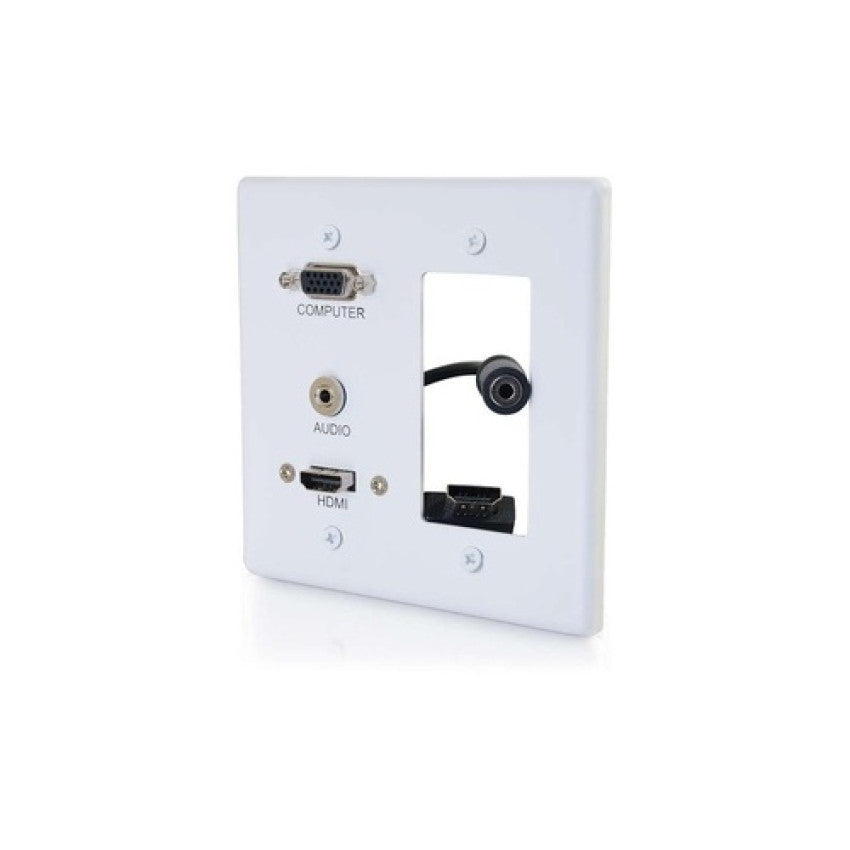C2G Dual Gang Vga, 3.5mm And Hdmi Wall Plate (39877)