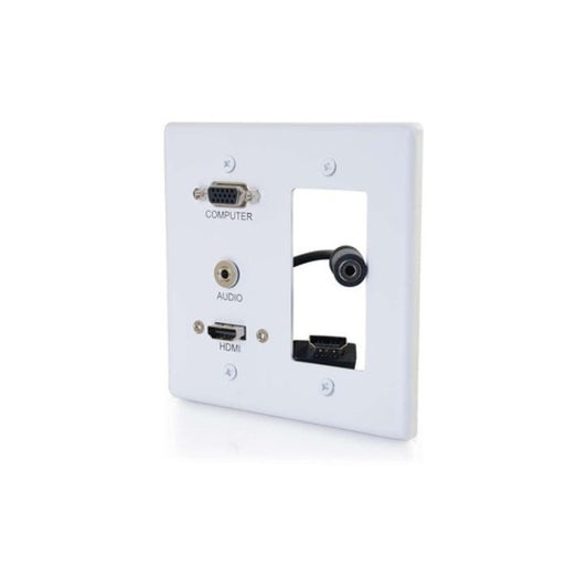 C2G Dual Gang Vga, 3.5mm And Hdmi Wall Plate (39877)