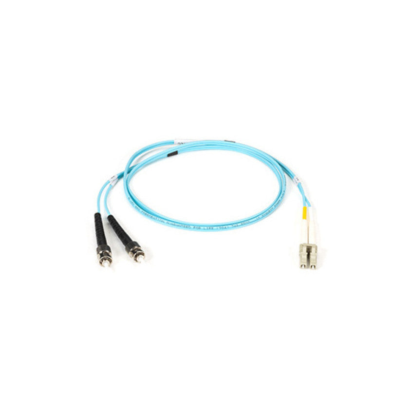 Black Box Om3 50/125 Multimode Fiber Optic Patch Cable - Ofnr Pvc, St To Lc, Aqua, 10-m (32.8-ft.) (EFNT010010MSTLC)