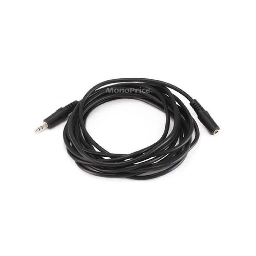 Monoprice Stereo Plug/jack M/f 12ft - Black (649)
