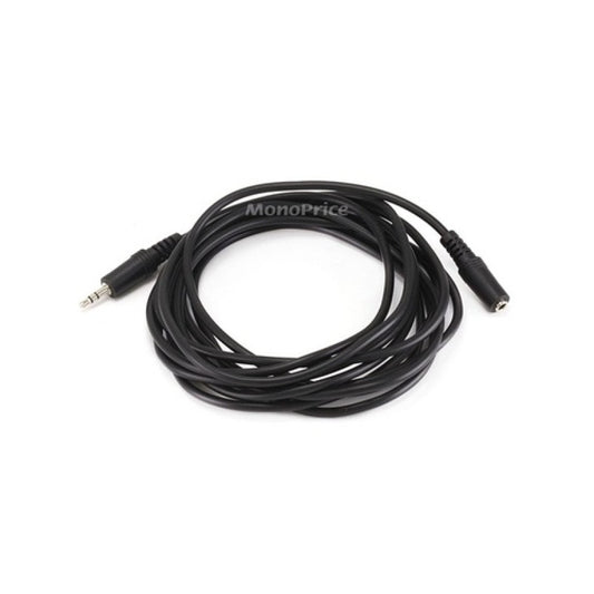 Monoprice Stereo Plug/jack M/f 12ft - Black (649)