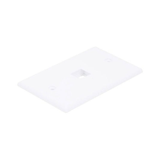 Monoprice Wall Plate For Keystone_ 1 Hole - White (6725)