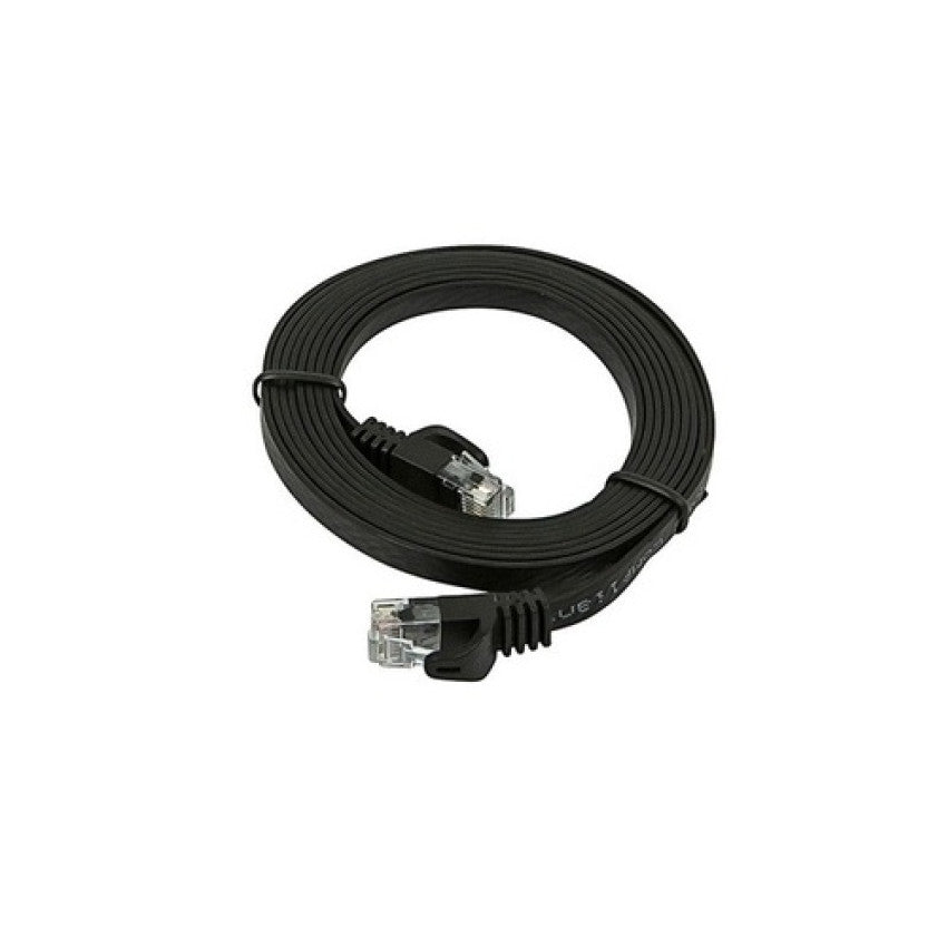 Monoprice Cat5e Flat Patch Cable_ 7ft Black (9549)