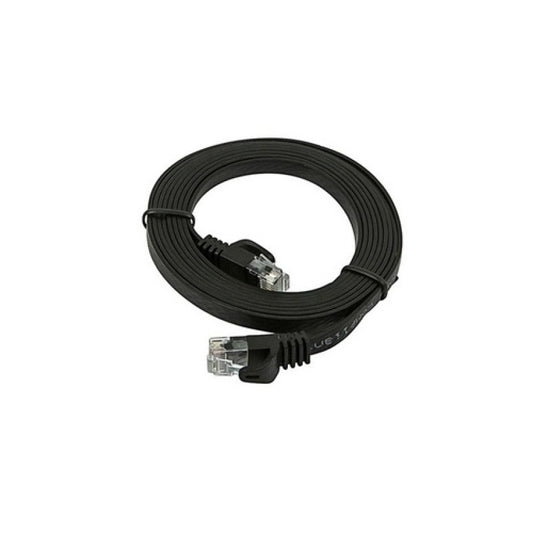 Monoprice Cat5e Flat Patch Cable_ 7ft Black (9549)