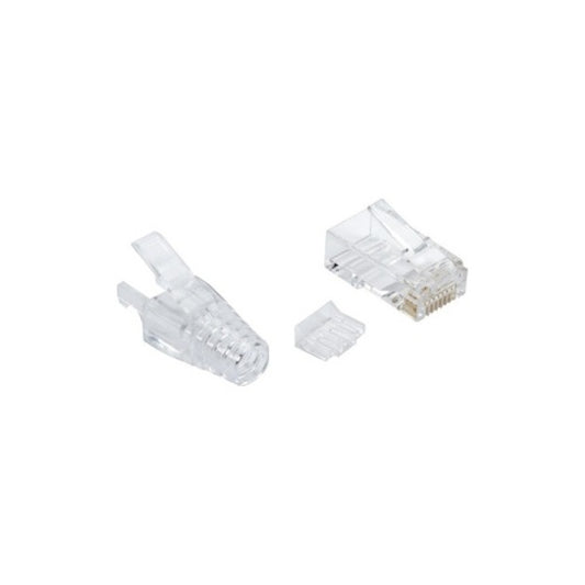 Black Box Cat6a Modular Rj-45 Plug With Load Bar And Clear Snagless Strain Relief Boot Unshielded,stranded Conductor,100-pack,gsa,taa (FMTP6ACL100PAK)