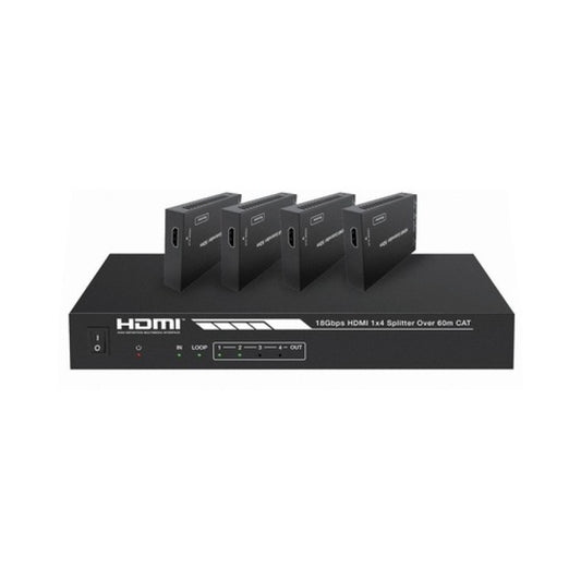 Monoprice Blackbird 4k Hdmi 2.0 1x4 Splitter Extender --complete Solution Kit-- 18gbps_ Hdr_ 4k@60hz_ Ycbcr 4:4:4_ Hdcp 2.2_ Cat6/6a/7 With Ir_ (42271)