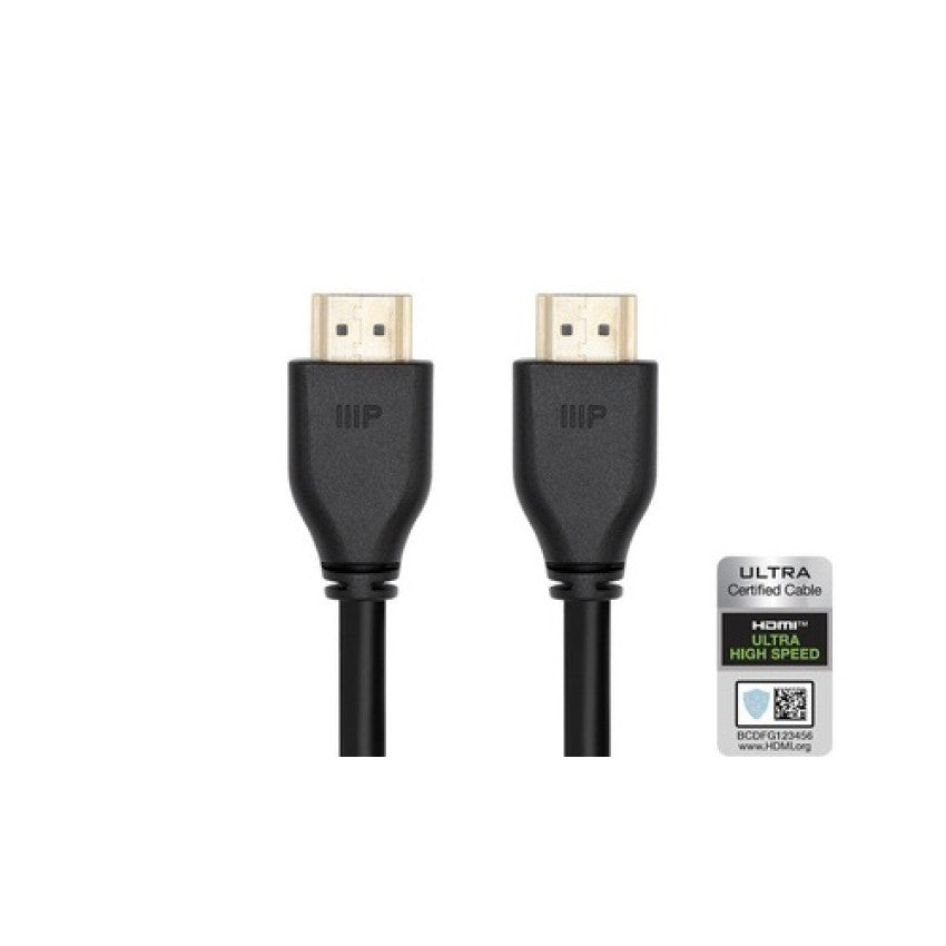 Monoprice 8k Certified Ultra High Speed Hdmi Cable - Hdmi 2.1_ 8k@60hz_ 48gbps_ Cl2 In-wall Rated_ 28awg_ 10ft_ Black (42675)