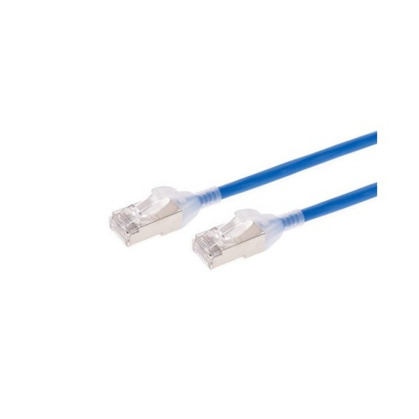 Monoprice Slimrun Cat6a Ethernet Patch Cable - Snagless_ Double Shielded_ Component Level_ Cm_ 30awg_ 3ft_ Blue (42969)