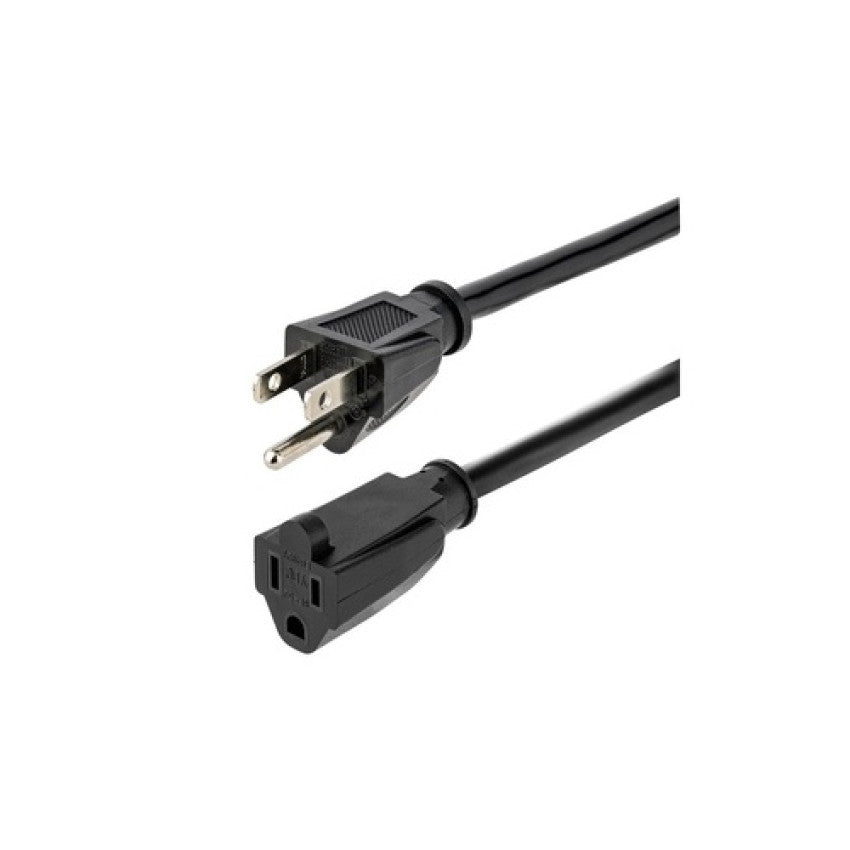 StarTech 15ft (4.5m) Heavy Duty Extension Cord, Nema 5 15p To Nema 5 15r Extension Cord, 15a 125v, 14awg, Heavy Gauge Extension Power Cable, Heavy Duty Ac Cord (HX15FPOWERCORD)