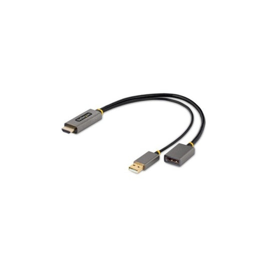StarTech 1ft (30cm) Hdmi To Displayport Adapter, Active 4k 60hz Hdmi To Dp Adapter Cable, Hdr, Usb Powered, Extended Reach Hdmi 2.0 To Dp 1.2 Converter (128HDMIDISPLAYPORT)