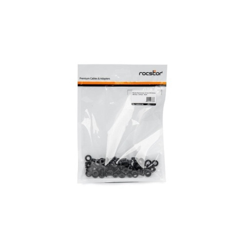 Rocstor Rack Screws - 20 Pack - Black (Y10E012B1)