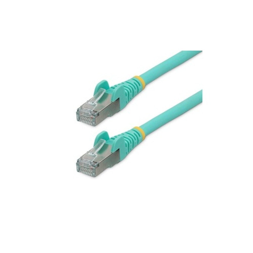 StarTech 20ft Cat6a Ethernet Cable - Aqua - Low Smoke Zero Halogen (lszh) - 10gbe 500mhz 100w Poe Snagless Rj-45 W/strain Reliefs S/ftp Network Cord (NLAQ20FCAT6APATCH)