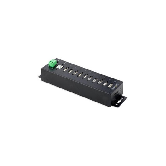 StarTech 10-port Industrial Usb 2.0 Hub, Rugged Usb Hub W/esd Level 4 Protection, Din/wall/desk Mountable Usb-a Hub, Usb Port Expander W/locking Ports (USB210AINDUSBAHUB)