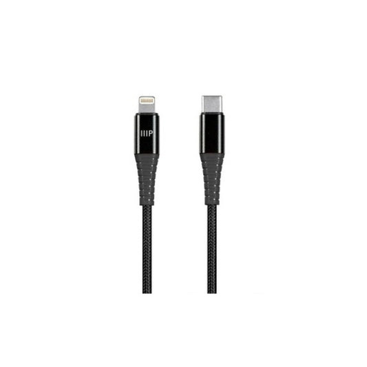 Monoprice Nylon Braided Usb-c To Lightning Cable - 3 Feet - Black ( Mfi Certified ) Flexible_ Durable_ Fast Charging_ Compatible With Apple Iphone 13 (38390)