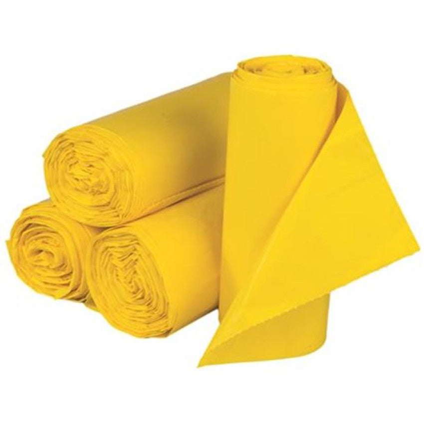 Inteplast Group Low-Density Commercial Can Liners, Infectious Waste Biohazard, 30 gal, 1.15 mil, 30" x 43", Yellow, 25 Bags/Roll, 6 Rolls/CT (BR3043SPY)