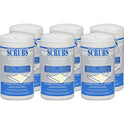 SCRUBS Stainless Steel Cleaner Towels, 1-Ply, 9.75 x 10.5, Lemon Scent, 30/Canister, 6 Canisters/Carton (91930CT)