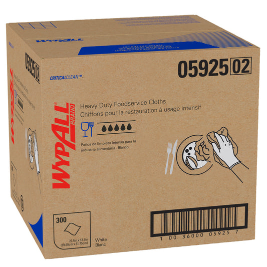 WypAll X70 Wipers, Kimfresh Antimicrobial, 12.5 x 23.5, Unscented, White, 300/Carton (05925)