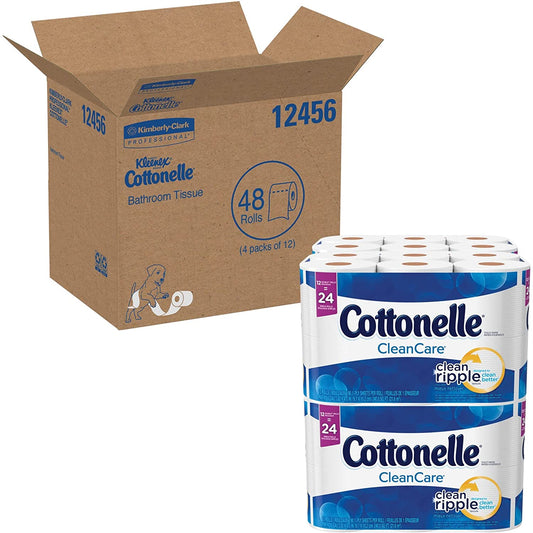 Cottonelle Clean Care Bathroom Tissue, Septic Safe, 1-Ply, White, 170 Sheets/Roll, 48 Rolls/Carton (12456)