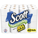 Scott Rapid-Dissolving Toilet Paper, Bath Tissue, Septic Safe, 1-Ply, White, 231 Sheets/Roll, 4/Rolls/Pack, 12 Packs/Carton (47617)