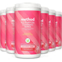 Method All Purpose Cleaning Wipes, 1 Ply, Pink Grapefruit, White, 70/Canister, 6/Carton (338527)