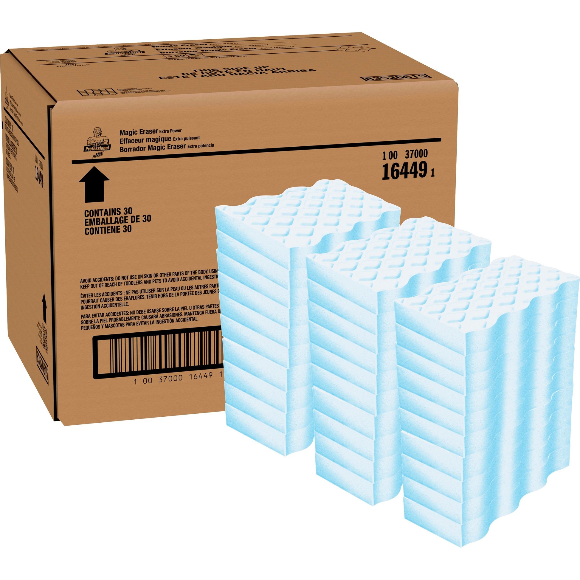 Mr. Clean Magic Eraser Extra Durable, 4.6 x 2.4, 0.7" Thick, White, 30/Carton (16449)