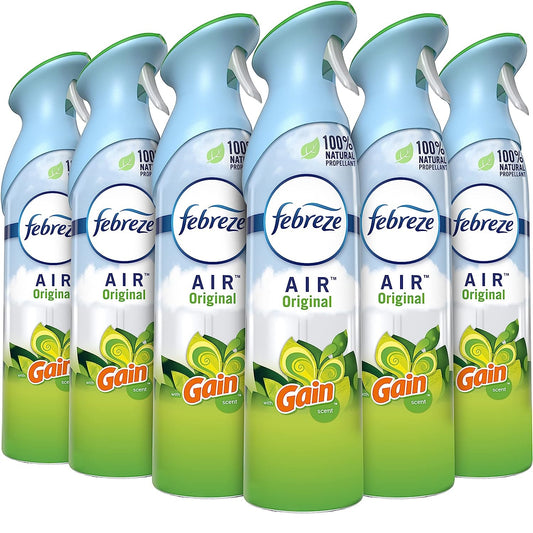 Febreze AIR, Gain Original, 8.8 oz Aerosol Spray, 6/Carton (96252)