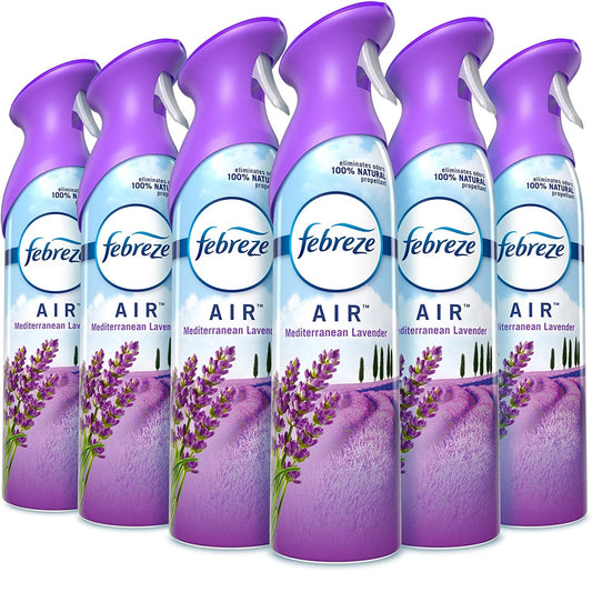 Febreze AIR, Mediterranean Lavender, 8.8 oz Aerosol Spray, 6/Carton (96264)