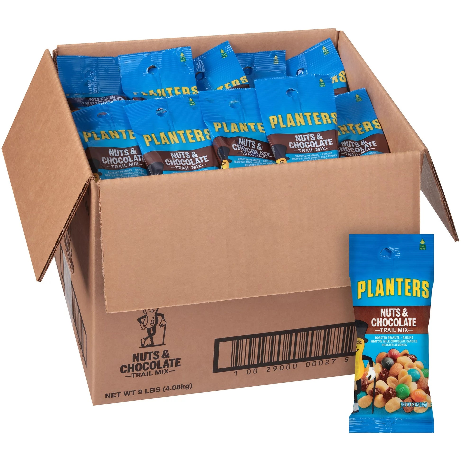 Planters Trail Mix, Nut and Chocolate, 2 oz Bag, 72/Carton (00027)