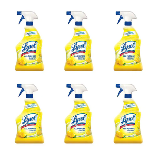 LYSOL Brand Ready-to-Use All-Purpose Cleaner, Lemon Breeze, 32 oz Spray Bottle (75352EA) - 6 Pack