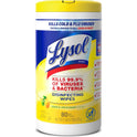 LYSOL Brand Disinfecting Wipes, 1-Ply, 7 x 7.25, Lemon and Lime Blossom, White, 80 Wipes/Canister (77182EA)