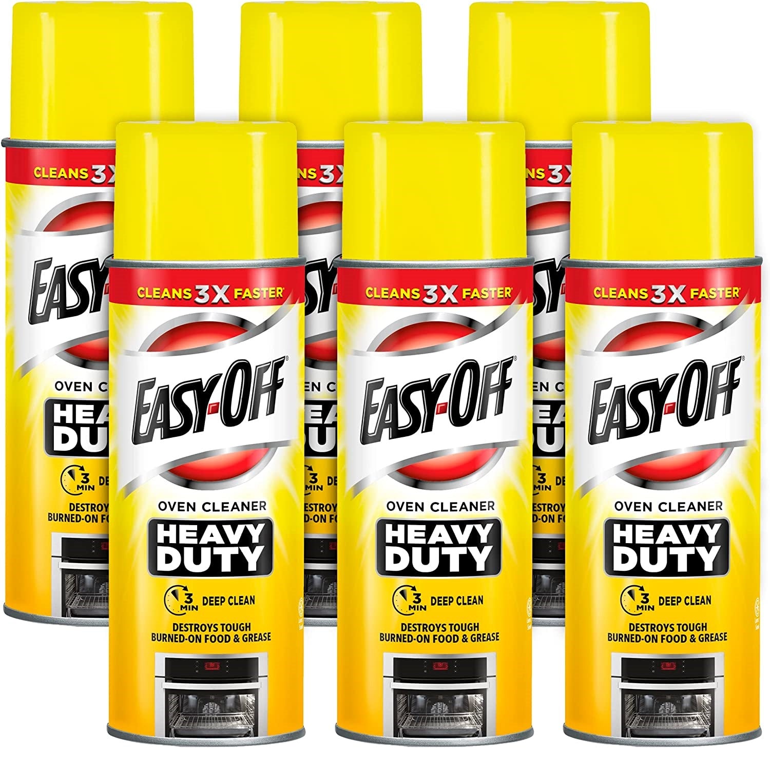 EASY-OFF Heavy Duty Oven Cleaner, Fresh Scent, Foam, 14.5 oz Aerosol Spray, 6/Carton (87980)