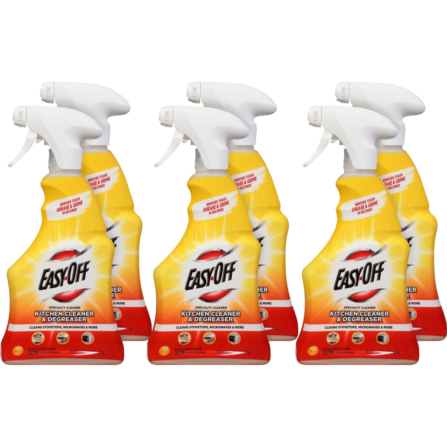 EASY-OFF Kitchen Degreaser, Lemon Scent, 16 oz Spray Bottle, 6/Carton (97024)