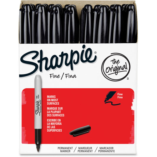 Sharpie Fine Tip Permanent Marker Value Pack, Fine Bullet Tip, Black, 36/Pack (1884739)